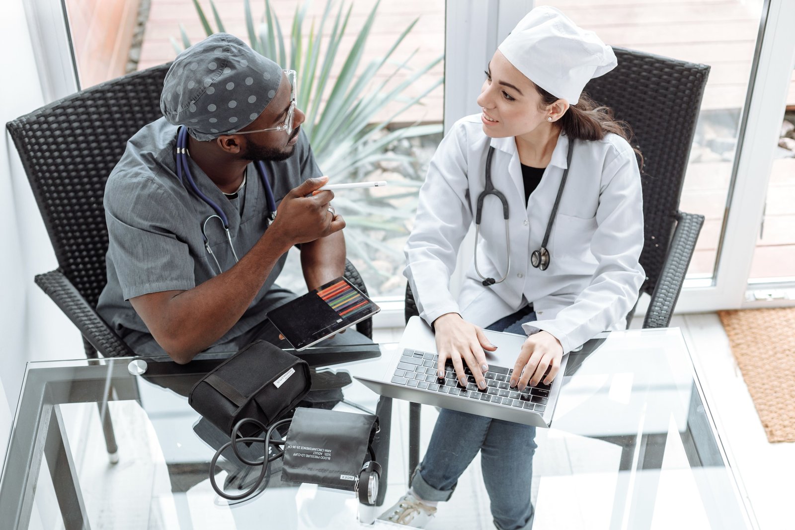 Healthcare professional providing patient care